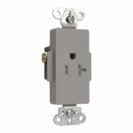 Legrand TR26361GRY Pass And Seymour Decorator Receptacle Single Tamper-Resistant 20A/125V Gray