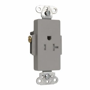 Legrand TR26361GRY Pass And Seymour Decorator Receptacle Single Tamper-Resistant 20A/125V Gray