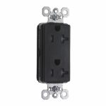 Legrand PTTR26362BK Pass And Seymour Duplex Decorator Receptacle Tamper-Resistant 20A 125V Black