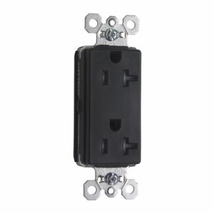 Legrand PTTR26362BK Pass And Seymour Duplex Decorator Receptacle Tamper-Resistant 20A 125V Black