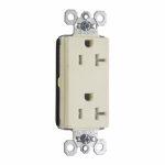 Legrand PTTR26362LA Pass And Seymour Duplex Decorator Receptacle Tamper-Resistant 20A 125V Light Almond