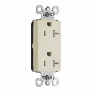 Legrand PTTR26362LA Pass And Seymour Duplex Decorator Receptacle Tamper-Resistant 20A 125V Light Almond