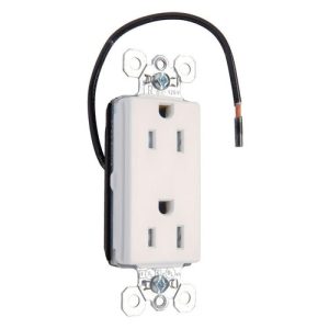 Legrand PTTR26262SCW Pass And Seymour Duplex Decorator Receptacle Tamper-Resistant Split Circuit 15A 125V White