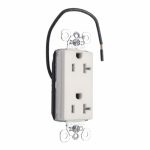 Legrand PTTR26362SCW Pass And Seymour Duplex Decorator Receptacle Tamper-Resistant Split Circuit 20A 125V White