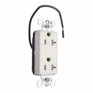 Legrand PTTR26362SCW Pass And Seymour Duplex Decorator Receptacle Tamper-Resistant Split Circuit 20A 125V White