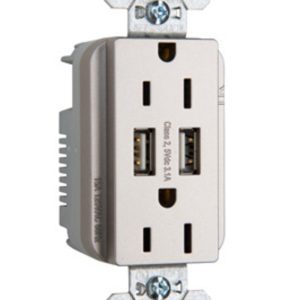 Legrand TR5262USBNI Pass And Seymour Duplex Receptacle 15A Tamper-Resistant Spec With 3.1A USB Charge
