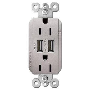 Legrand TR5262USBI Pass And Seymour Duplex Receptacle 15A Tamper-Resistant Spec With 3.1A USB Charge Ivory