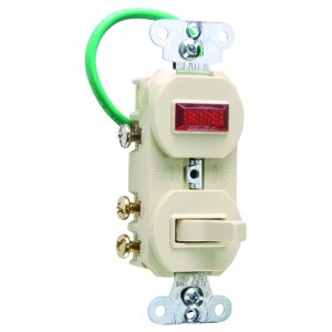 Legrand 695G Pass And Seymour Combination Switch 3-Way 15A120V Pilot Light 1/25