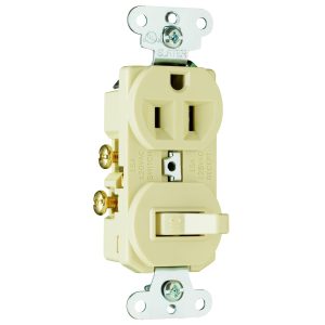 Legrand 691LA Pass And Seymour Combination Switches 1P 15A 120 Receptacle 15A