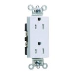 Legrand TR26252W Pass And Seymour Commercial Tamper-Resistant Decorator Receptacle 15A125V Back And Side Wire White