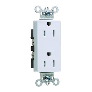 Legrand TR26252W Pass And Seymour Commercial Tamper-Resistant Decorator Receptacle 15A125V Back And Side Wire White