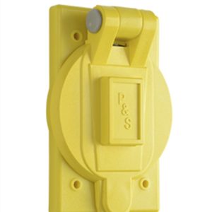 Legrand 7425Y Pass And Seymour Corrosion-Resistant 20/30 Turnlok Flip Lid Receptacle Cover Yellow
