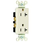 Legrand 26352LA Pass And Seymour Decorator Duplex Receptacle 20A 125V Light Almond