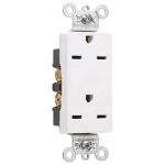 Legrand 26852LA Pass And Seymour Decorator Duplex Receptacle 20A 250V B/Side Wire Light Almond
