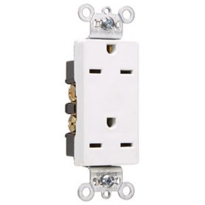 Legrand 26852LA Pass And Seymour Decorator Duplex Receptacle 20A 250V B/Side Wire Light Almond