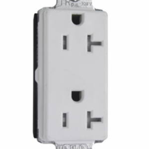 Legrand PTTR26362W Pass And Seymour Duplex Decorator Receptacle Tamper-Resistant 20A 125V White