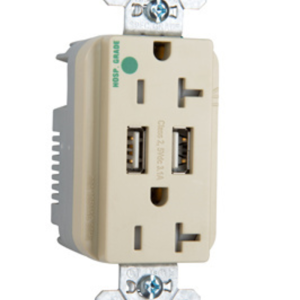 Legrand TR8300HUSBI Pass And Seymour Duplex Receptacle 20A Tamper-Resistant Hospital Grade With 3.1 USB Charge Ivory