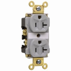 Legrand 5362AGRY Pass And Seymour Duplex Receptacle 20A/125VAC Gray