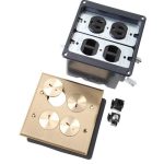 Legrand FB2TRDRKS4B Pass And Seymour Floor Box 2-Gang Duplex Receptacle LV Brass