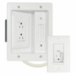 Legrand HT2202WHV1 Pass And Seymour Flat Panel TV Power Kit White