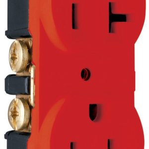 Legrand PS5362RED Pass And Seymour Heavy-Duty Duplex Receptacle 20A 125VAC Red
