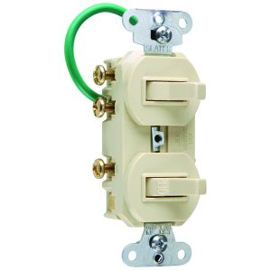 Legrand 696IG Pass And Seymour Combination 2 Switch 1P And 3-Way 15A 120/277V Ivory