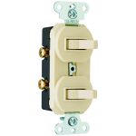 Legrand 690WG Pass And Seymour Combination 2 Switch 1P 15A 120/277V With Ground White