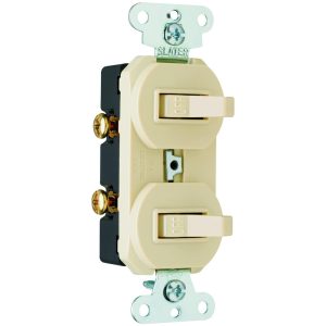 Legrand 690IG Pass And Seymour Combination 2 Switch 1P 15A 120/277V With Ground Ivory