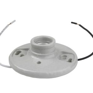 Legrand 272WH6 Pass And Seymour Ceiling Lamp Holder Keyless 2 Screw Terminals 6 Inch Leads