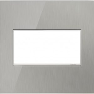 Legrand AWM2GMS4 Pass And Seymour Brushed Stainless 2-Gang Wall Plate