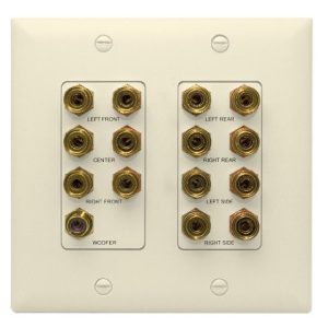 Legrand WP9009LAV1 Pass And Seymour 7.1 Home Theater Wall Plate 2-Gang Light Almond