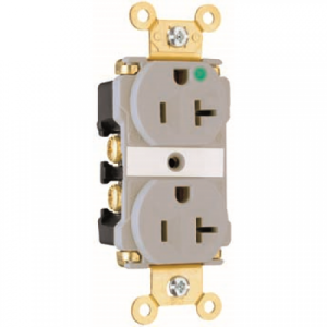 Legrand 8300ILGRY Pass And Seymour Hospital Grade Duplex Illuminated Receptacle 20A/125V