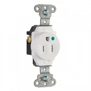 Legrand TR8201W Pass And Seymour Hospital Grade Receptacle Single Tamper-Resistant Back And Side Wire 15A/125V White