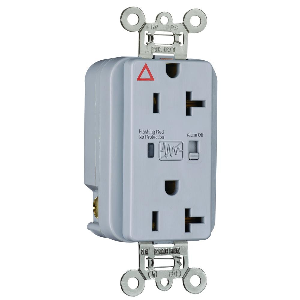 Legrand IG5362BLSP Pass And Seymour Isolated Ground TVSS Receptacle 20A 125V Alarm
