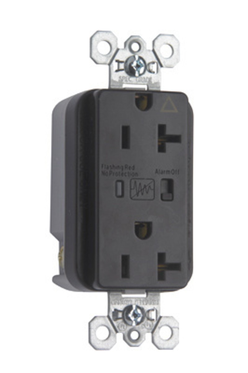 Legrand IG5362BLSP Pass And Seymour Isolated Ground TVSS Receptacle 20A 125V Alarm