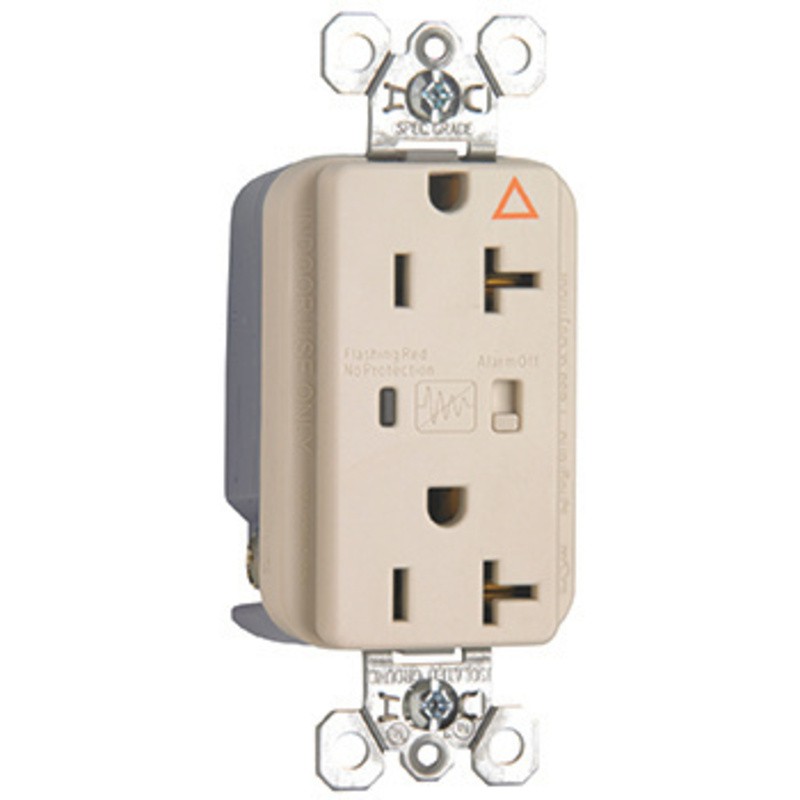 Legrand IG5362BLSP Pass And Seymour Isolated Ground TVSS Receptacle 20A 125V Alarm