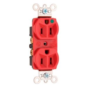 Legrand IG8200RED Pass And Seymour Isolated Ground Duplex Receptacle Hospital Grade 15A 125V Red