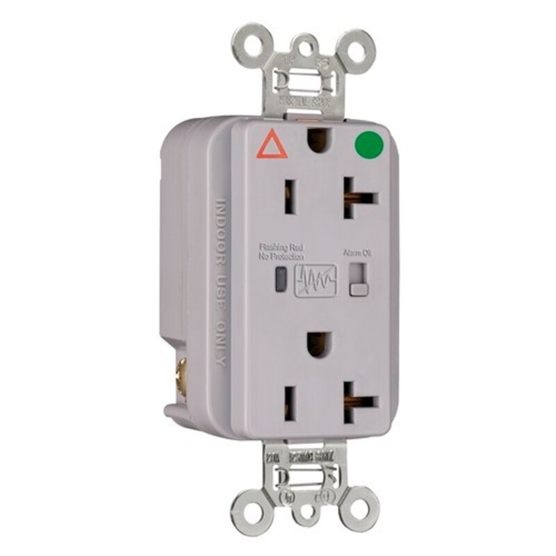 Legrand IG8300BLSP Pass And Seymour Isolated Ground TVSS Hospital Grade Receptacle 20A 125V Alarm