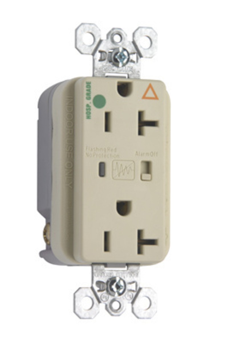 Legrand IG8300BLSP Pass And Seymour Isolated Ground TVSS Hospital Grade Receptacle 20A 125V Alarm
