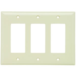 Legrand SPJ263LA Pass And Seymour Junior Jumbo Smooth Wall Plate 3-Gang SPLEX Light Almond