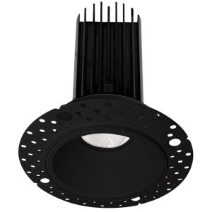 Lotus LED-2-S15W-3018K-BK-T 2" Round Trimless Black 15W LED Dim to Warm 3000-1800K 800 lm 38° Type IC Wet Air-Tight CRI 90+