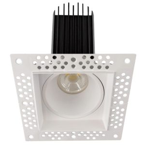 Lotus LED-2-S15W-L5CCTWH-T-SQ 2" Square Trimless White 15W LED 5CCT 1000 lm 38° Type IC Wet Air-Tight ES T24 CRI 90+