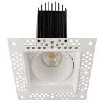 Lotus LED-2-S15W-3018K-WH-T-SQ 2" Square Trimless White 15W LED Dim to Warm 3000-1800K 800 lm 38° Type IC Wet Air-Tight CRI 90+