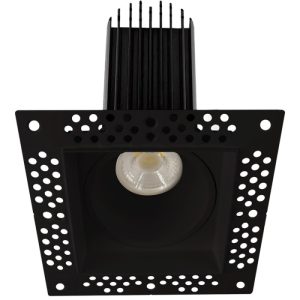 Lotus LED-2-S15W-L5CCTBK-T-SQ 2" Square Trimless Black 15W LED 5CCT 1000 lm 38° Type IC Wet Air-Tight ES T24 CRI 90+