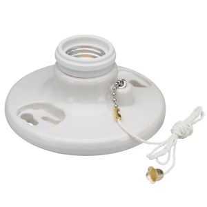 Legrand 284 Pass And Seymour Light Almond Lamp Holder Porcelain Pull Chain 250W250V