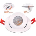 Lotus LED-2-S5W-5CCT-FG-WH 2" Round Floating Gimbal Recessed LED 5W 5CCT 2700K to 5000K White Damp Type IC Air-Tight CRI 90+
