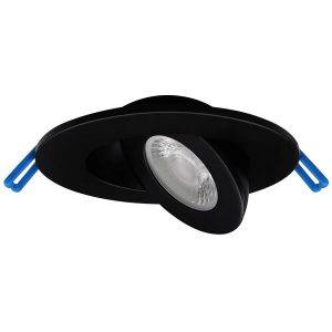 Lotus LED-2-S5W-5CCT-FG-BK 2" Round Floating Gimbal Recessed LED 5W 5CCT 2700K to 5000K Black Damp Type IC Air-Tight CRI 90+