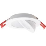 Lotus LED-3-S7W-5CCT-FG-WH 3" Round Floating Gimbal Recessed LED 7W 5CCT 2700K to 5000K White Damp Type IC Air-Tight CRI 90+