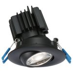 Lotus LL3G-3018K-HO-BK 3" Round Eyeball Gimbal Dim to Warm 30-18K 11W LED Black 38° Type IC Air-Tight Wet CRI 90+