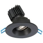 Lotus LRG3-3018K-HO-BK 3" Round Regressed Gimbal Dim to Warm 30-18K 11W LED Black 38° Type IC Air-Tight Wet CRI 90+